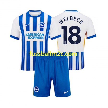 Fußballtrikots Brighton Hove Albion WELBECK 18 Kinder Heim Trikotsatz 2024-2025